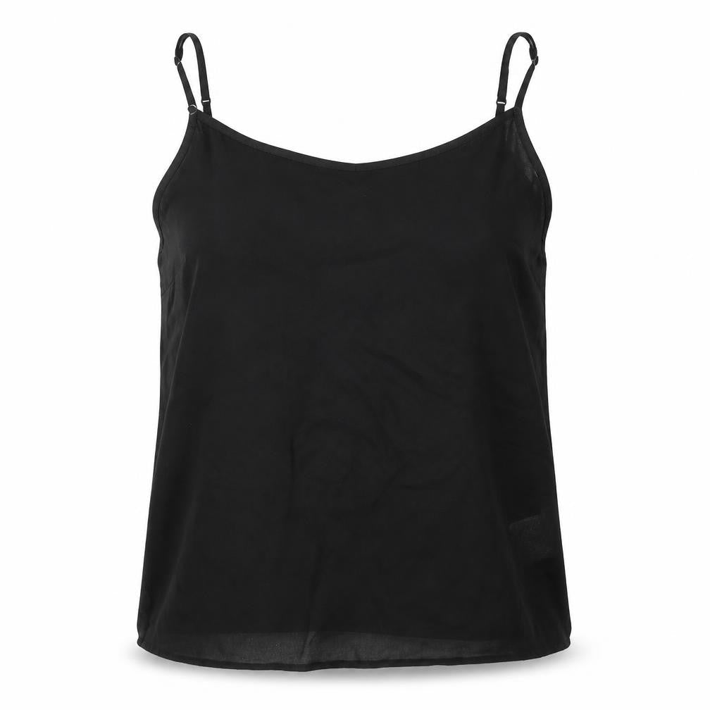 Front view of Amisu women’s black basic tank, size M