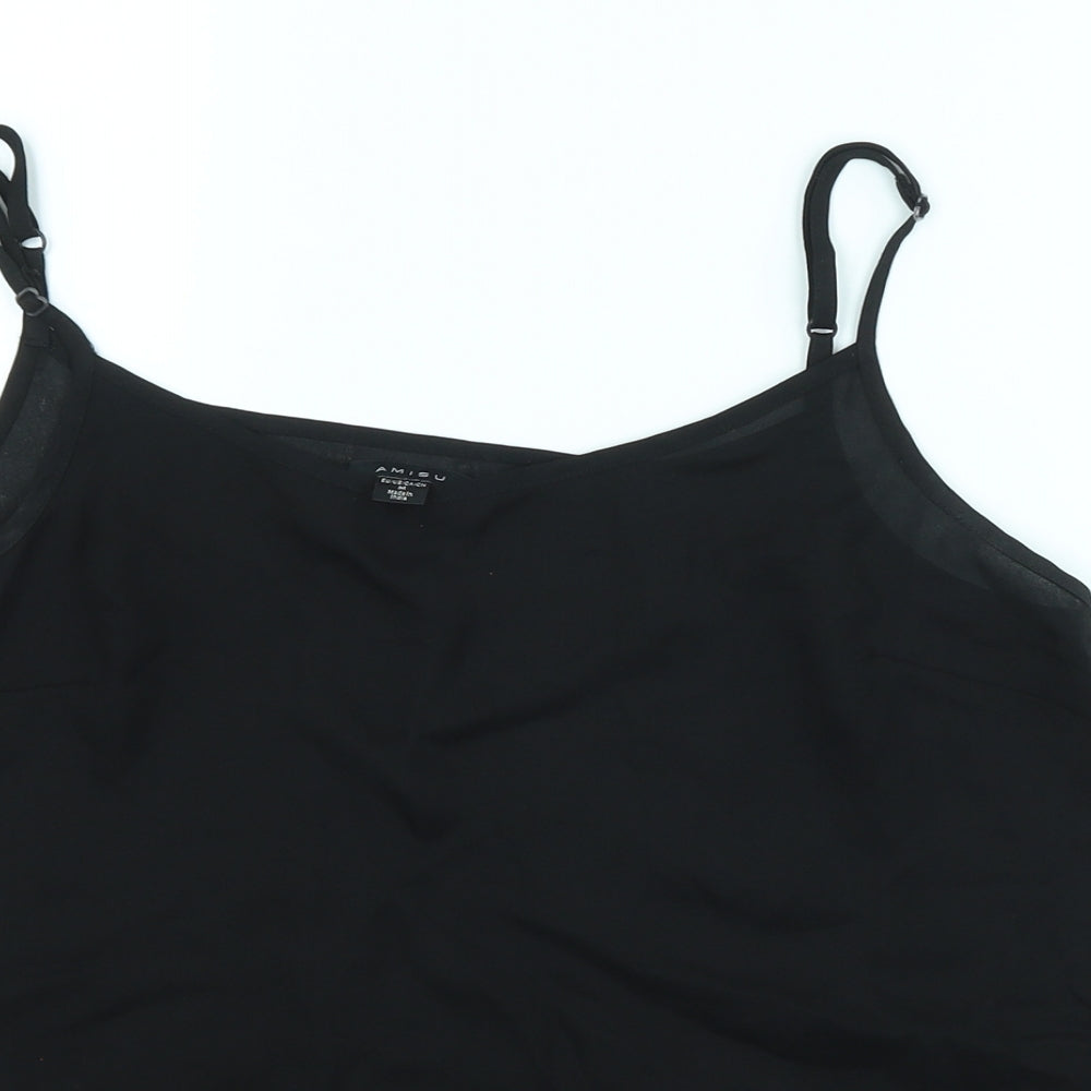 Womens UK Size M Amisu Black Basic Tank