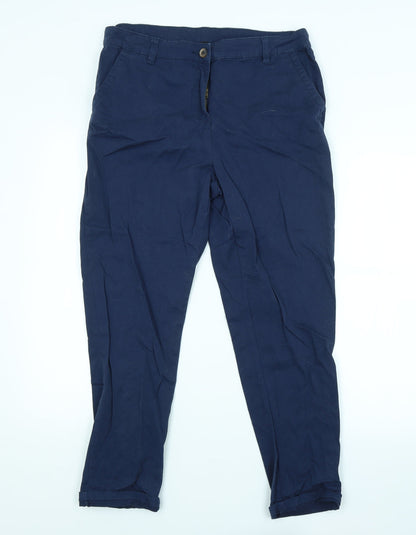 Womens UK Size 12 Peacocks Regular Fit Chino Blue Trousers