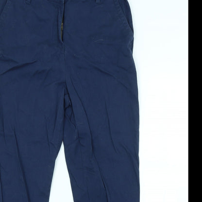 Womens UK Size 12 Peacocks Regular Fit Chino Blue Trousers
