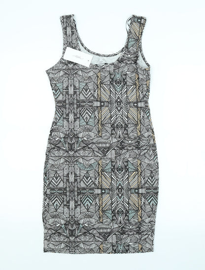 New Look Womens Multicoloured Argyle/Diamond  Pencil Dress  Size 12