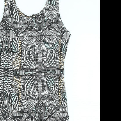 New Look Womens Multicoloured Argyle/Diamond  Pencil Dress  Size 12