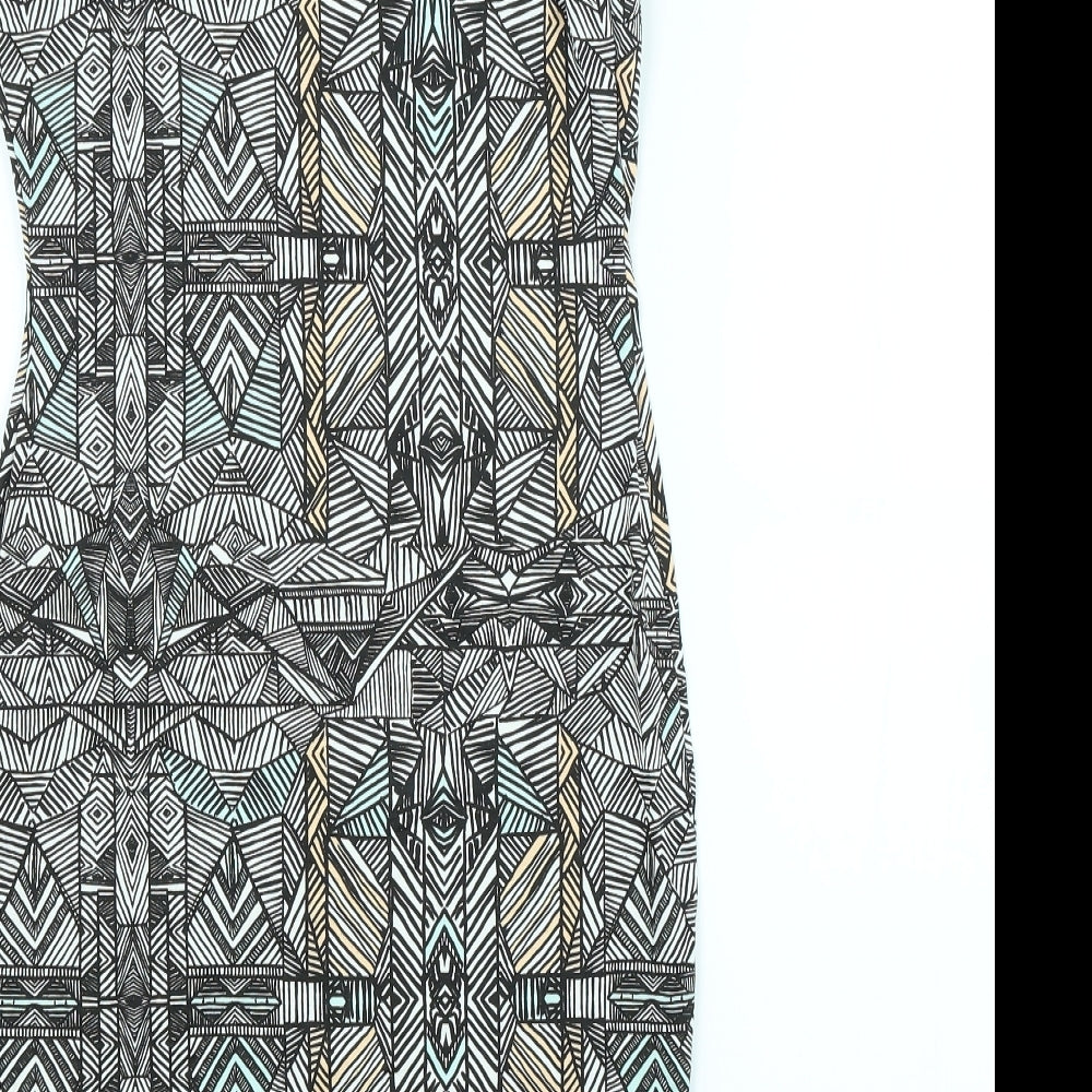 New Look Womens Multicoloured Argyle/Diamond  Pencil Dress  Size 12