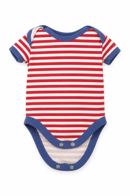 Front view of Matalan Baby Multicoloured Striped Leotard One-Piece, size 0-3, Months