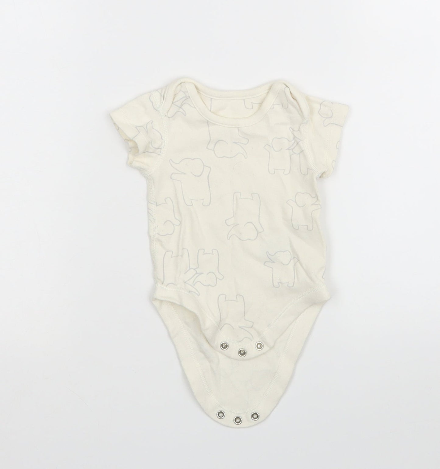 M&S Baby White Animal Print  Leotard One-Piece Size 0-3 Months