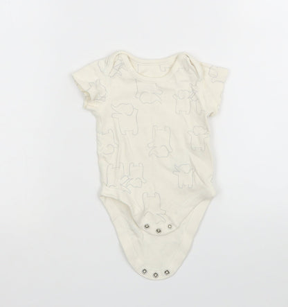 M&S Baby White Animal Print  Leotard One-Piece Size 0-3 Months