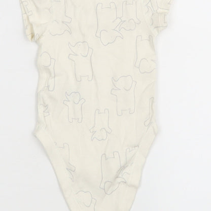 M&S Baby White Animal Print  Leotard One-Piece Size 0-3 Months