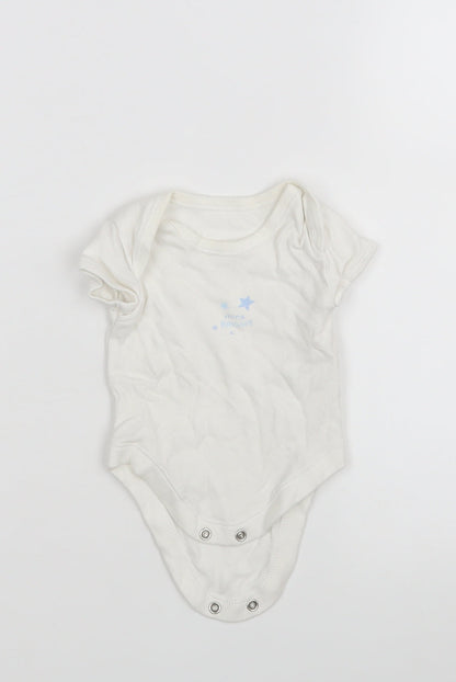 Additional front view of Matalan boys’ white leotard one-piece size newborn