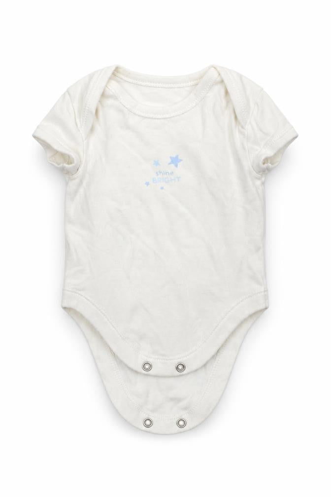 Front view of Matalan boys’ white leotard one-piece size newborn