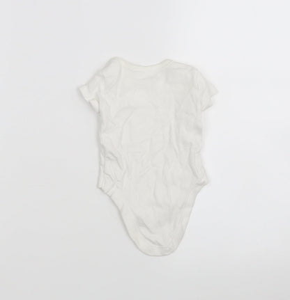 Back view of Matalan boys’ white leotard one-piece size newborn