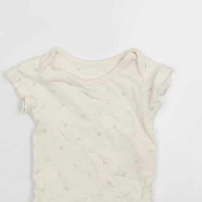 M&S Baby Ivory Polka Dot  Leotard One-Piece Size 0-3 Months