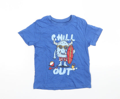 Additional front view of Primark boys’ black basic t-shirt, size 3-4, years - monster