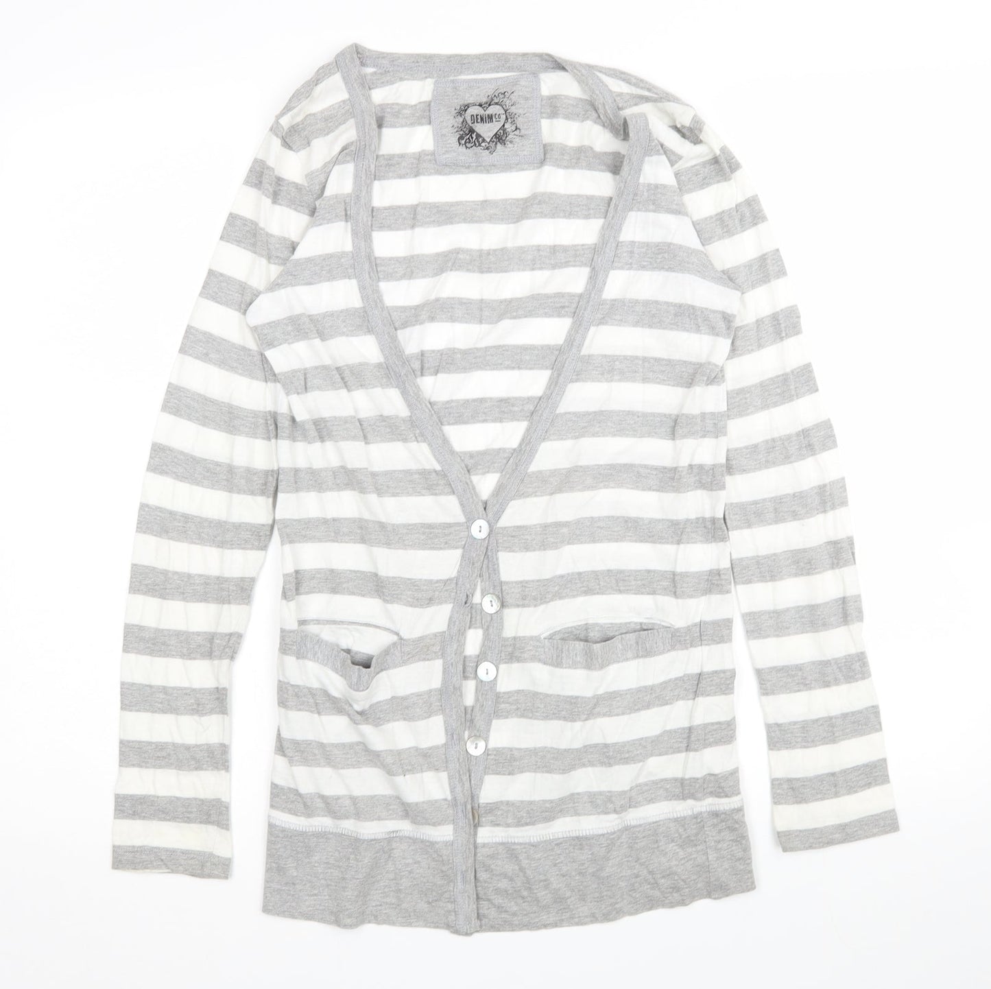Denim Co Womens Multicoloured Striped  Cardigan Jumper Size 8
