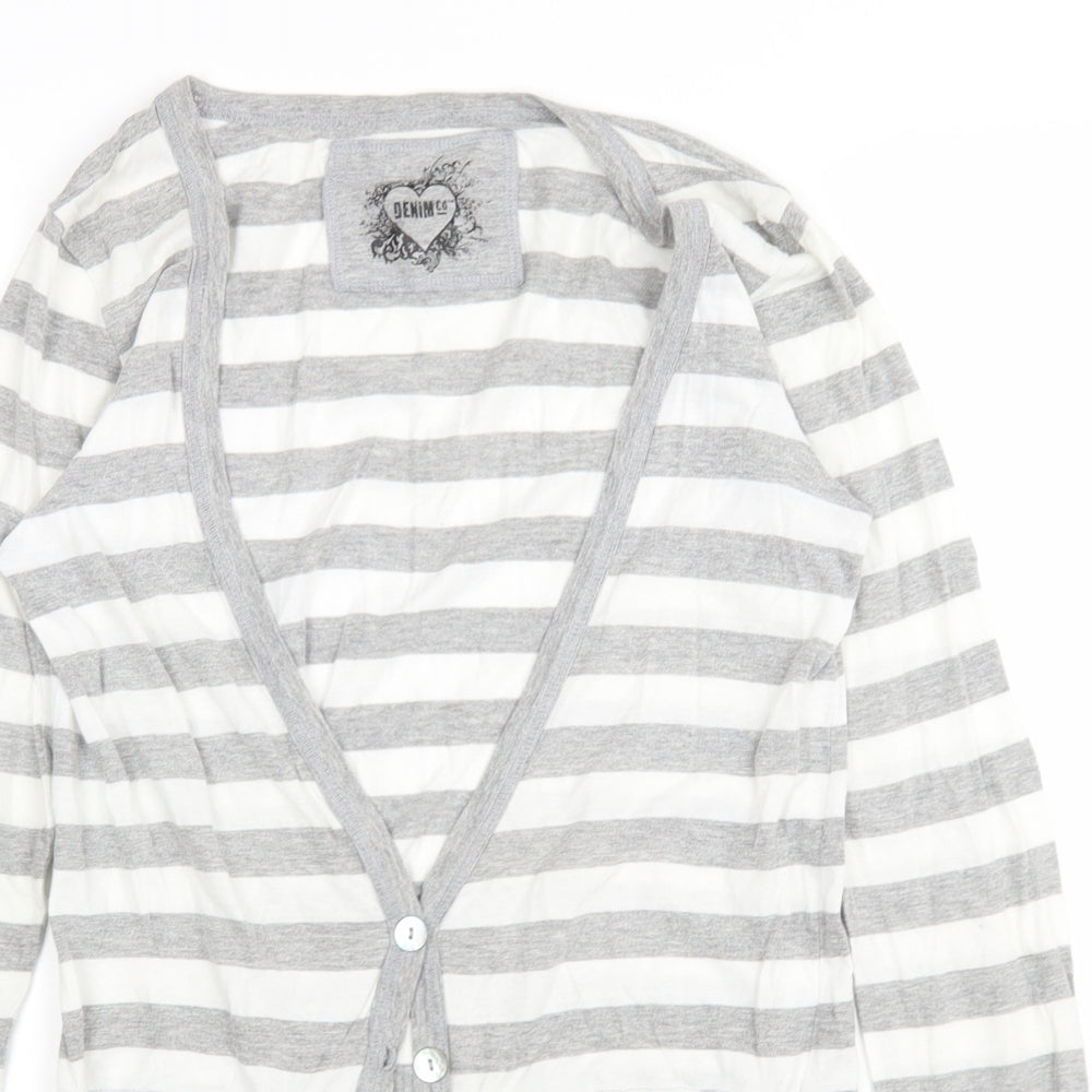 Denim Co Womens Multicoloured Striped  Cardigan Jumper Size 8