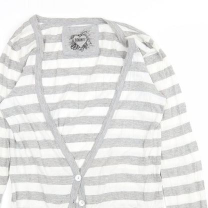 Denim Co Womens Multicoloured Striped  Cardigan Jumper Size 8