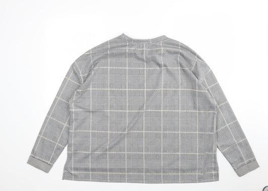 Primark Womens Grey Check  Pullover Jumper Size XL