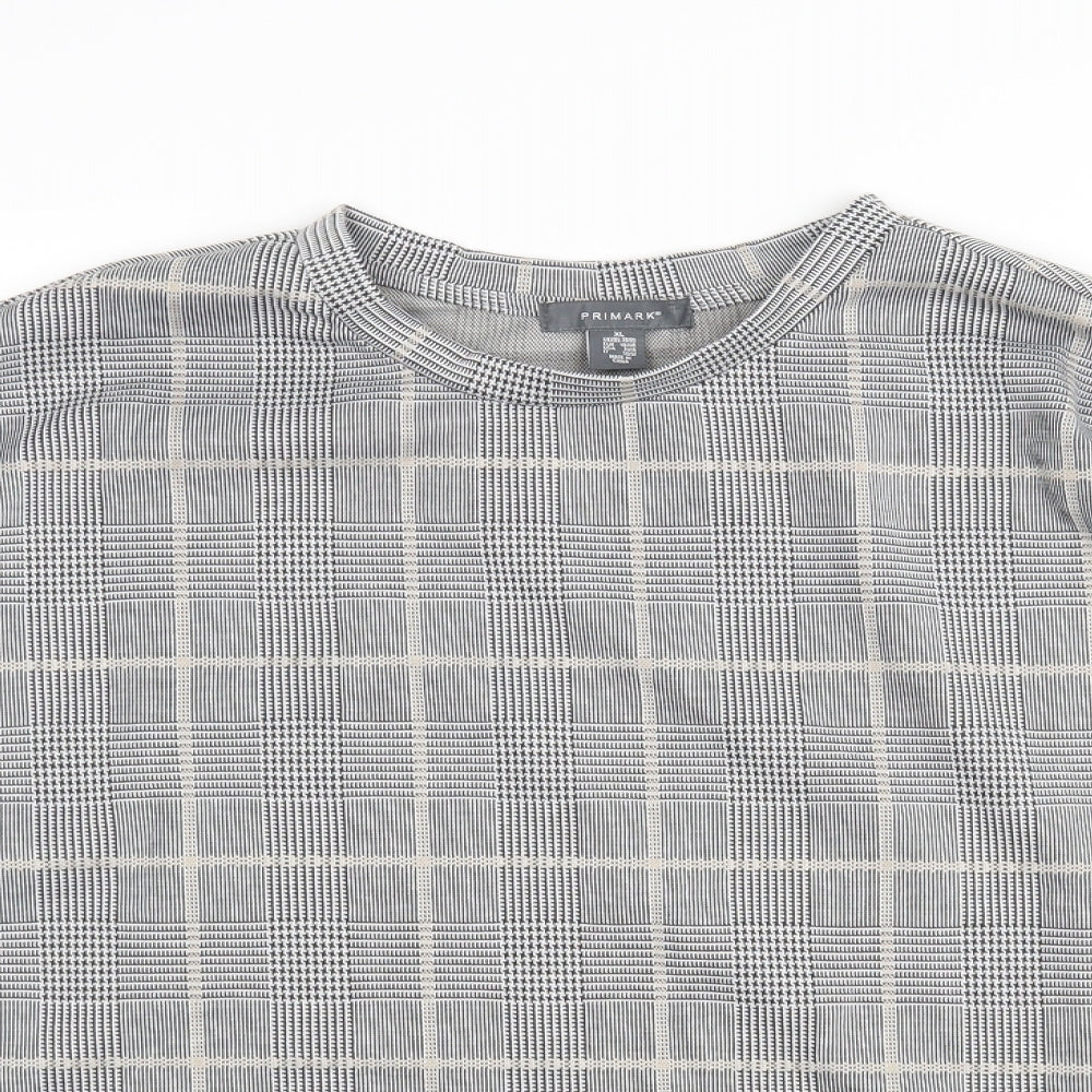 Primark Womens Grey Check  Pullover Jumper Size XL