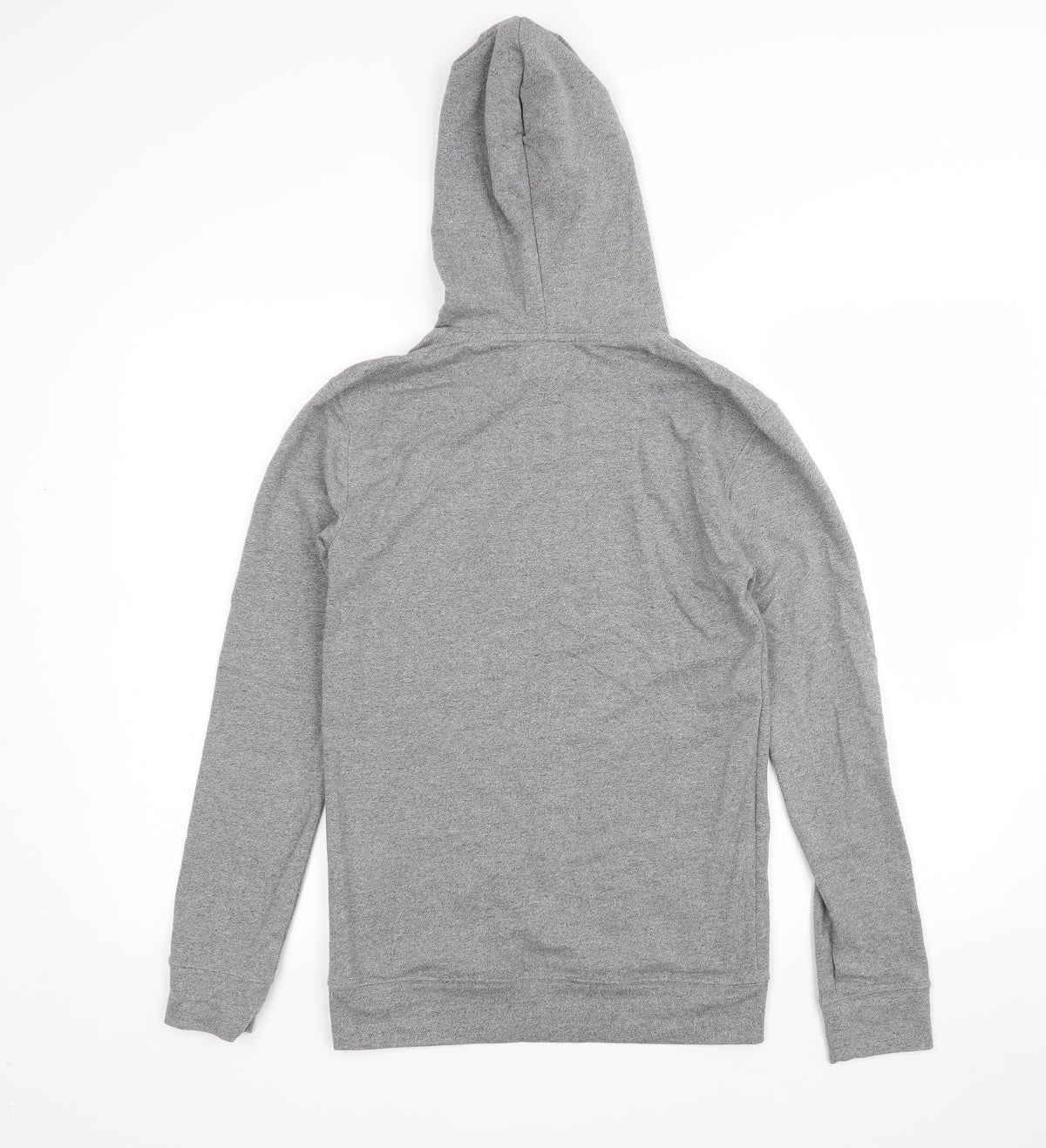 Back view of Topshop women’s grey pullover hoodie, size XS