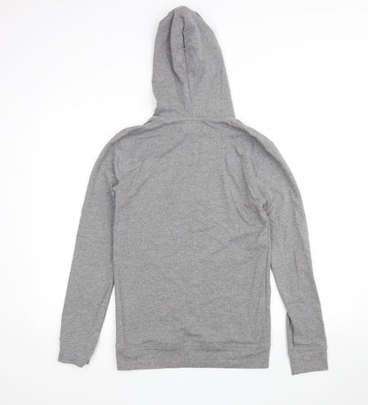 Back view of Topshop women’s grey pullover hoodie, size XS