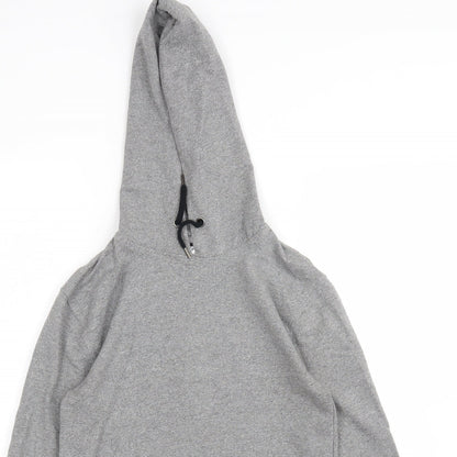 Close-up detail of Topshop women’s grey pullover hoodie, size XS