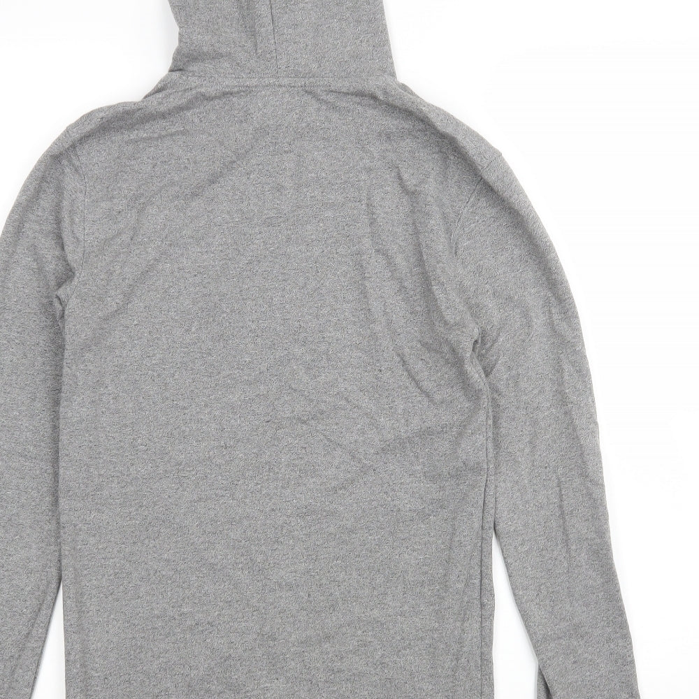 Brand and care label for Topshop women’s grey pullover hoodie, size XS