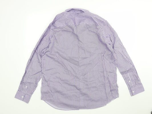 Mens UK Collar Size L Jeff Banks Smart Purple  Dress Shirt