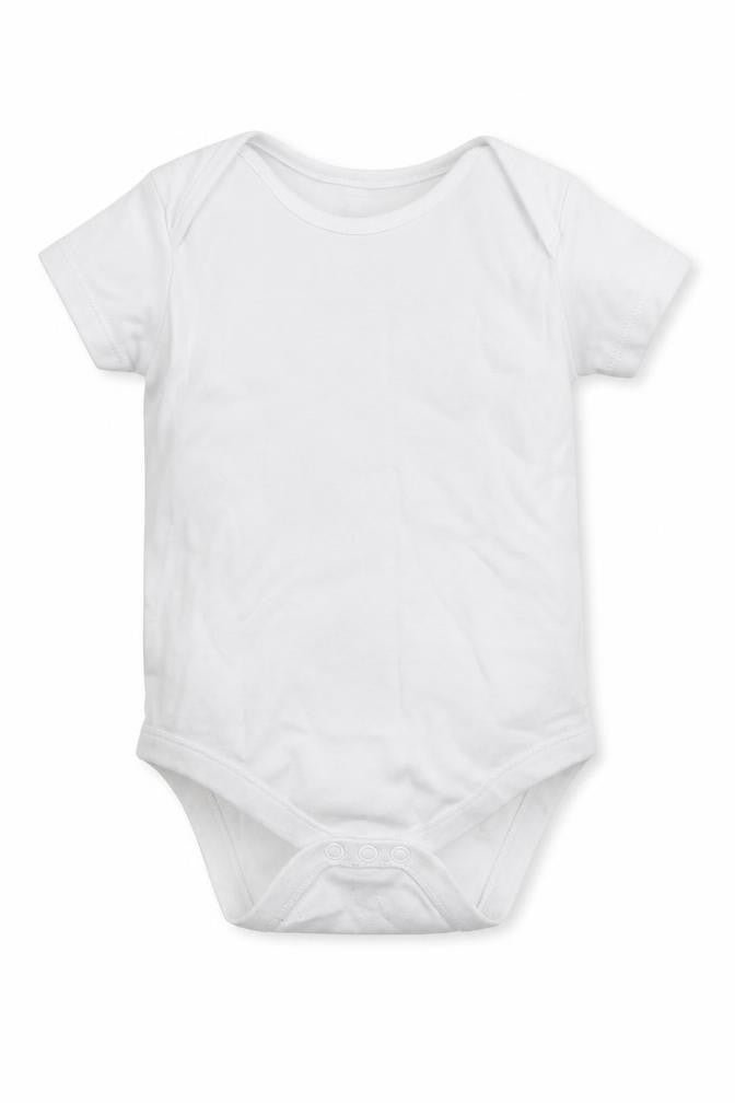 Front view of F&F Baby White Leotard One-Piece, size 12-18, Months