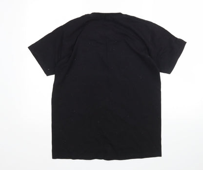Mens UK Size M Fruit of the Loom Black  T-Shirt