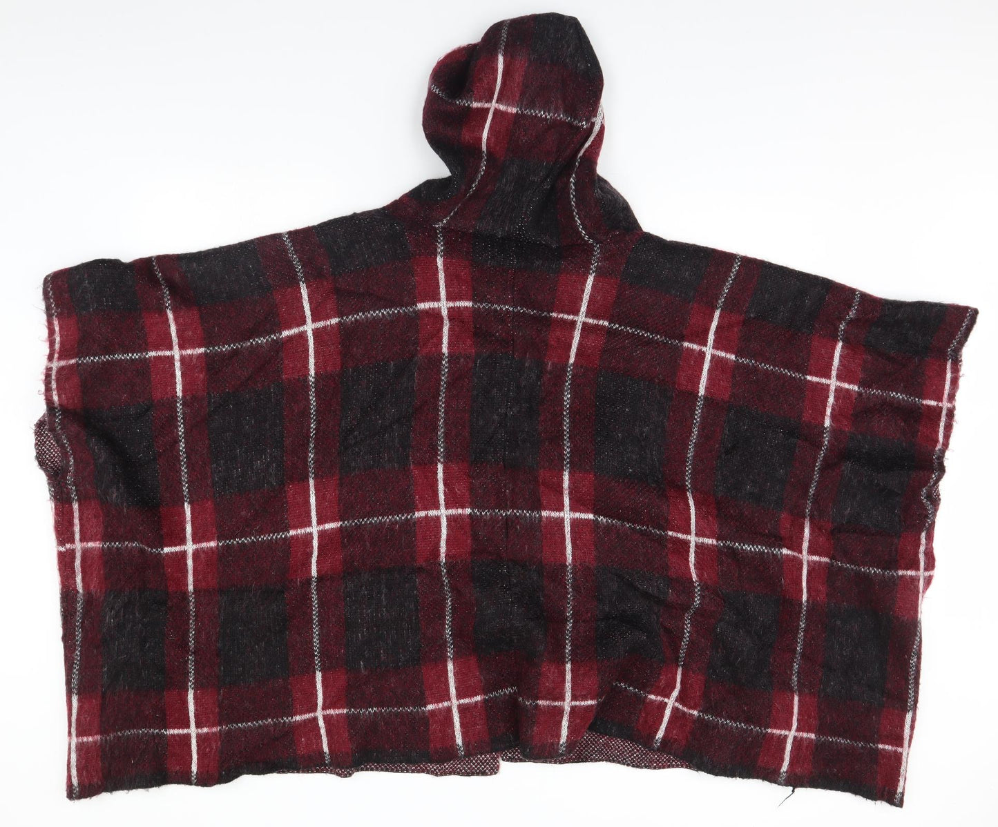 Atmosphere Womens Pink Plaid  Overcoat Poncho Size S