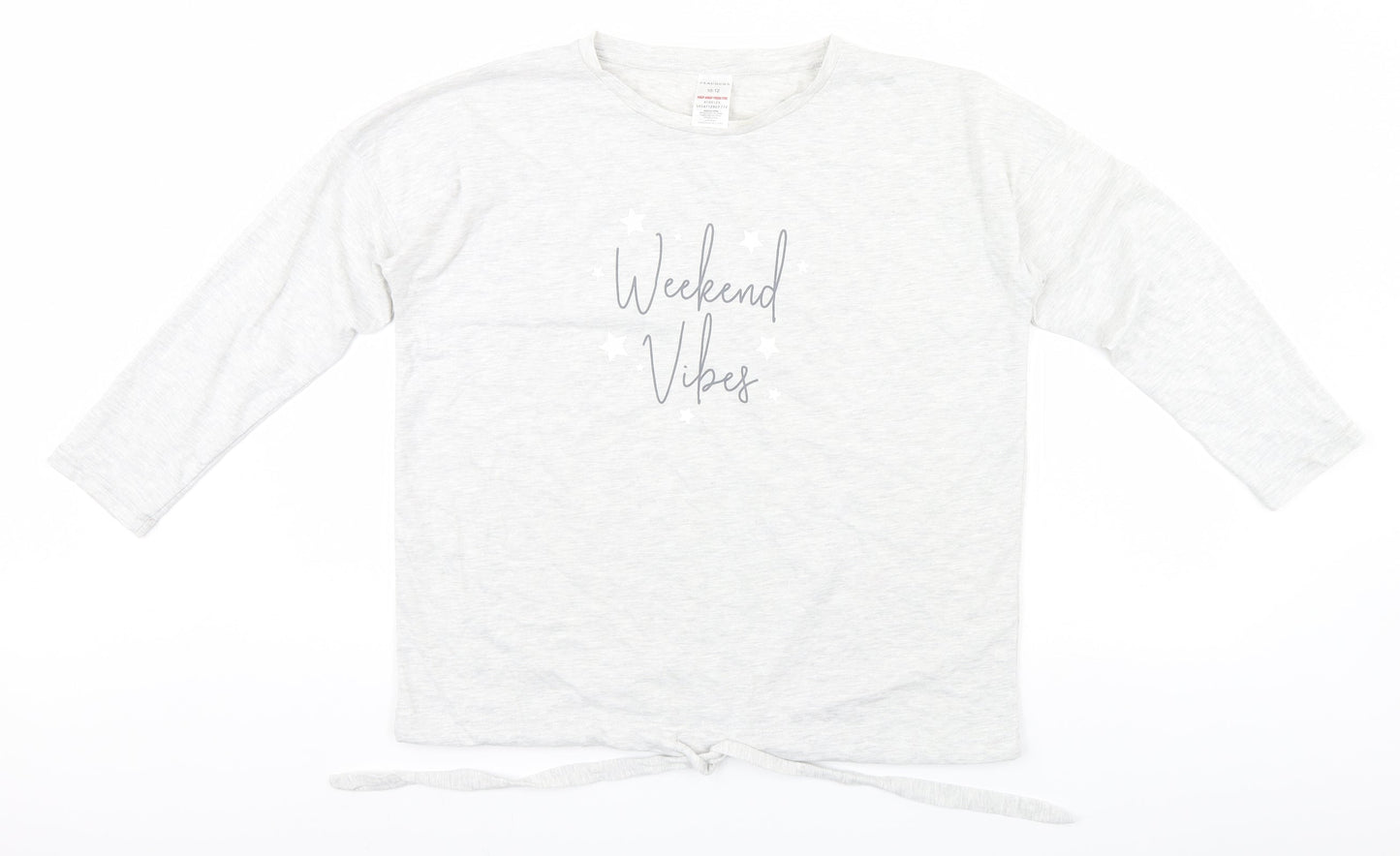 Peacocks Womens Grey Solid  Top Pyjama Top Size 10  - Weekend Vibes