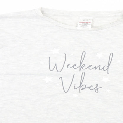 Peacocks Womens Grey Solid  Top Pyjama Top Size 10  - Weekend Vibes