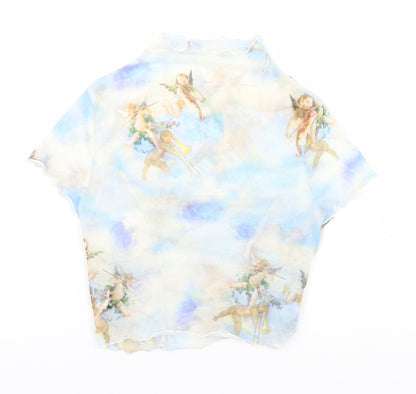 SheIn Womens Multicoloured Geometric  Basic Blouse Size S