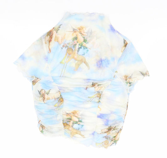 SheIn Womens Multicoloured Geometric  Basic Blouse Size S