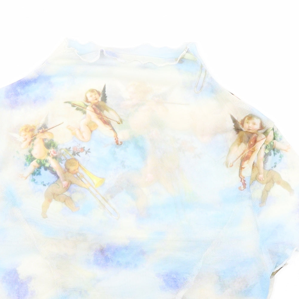 SheIn Womens Multicoloured Geometric  Basic Blouse Size S