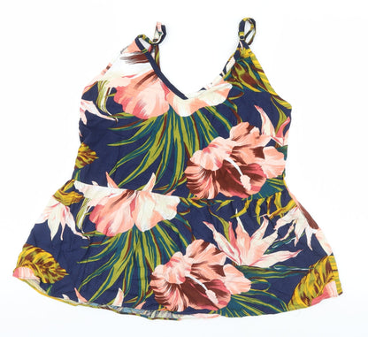 NEXT Womens Blue Floral  Basic Blouse Size 10