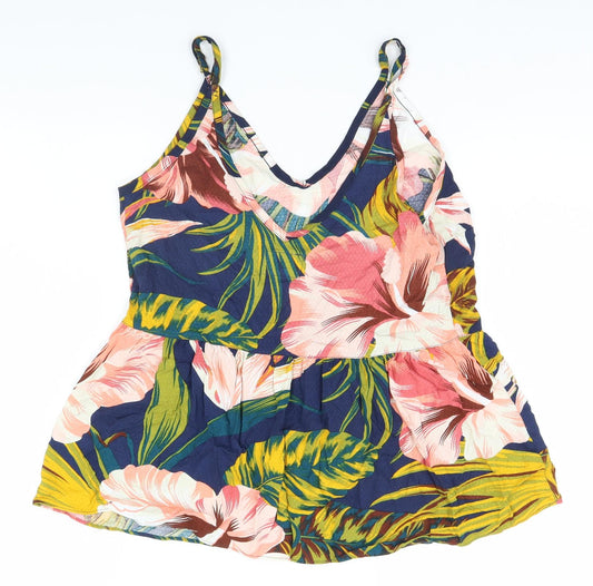 NEXT Womens Blue Floral  Basic Blouse Size 10