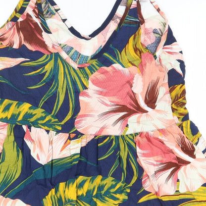 NEXT Womens Blue Floral  Basic Blouse Size 10