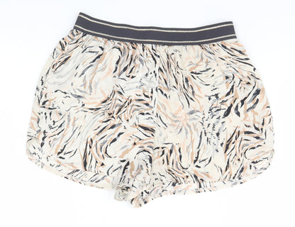 Primark Womens Beige Animal Print  Hot Pants Shorts Size 6