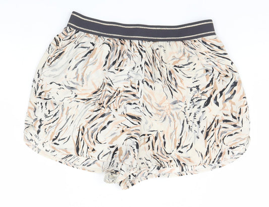 Primark Womens Beige Animal Print  Hot Pants Shorts Size 6