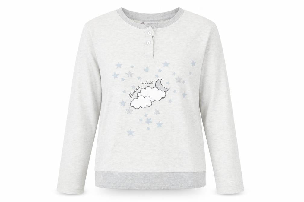 Front view of Alessandro women’s grey solid top pyjama top, size M
