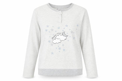 Front view of Alessandro women’s grey solid top pyjama top, size M