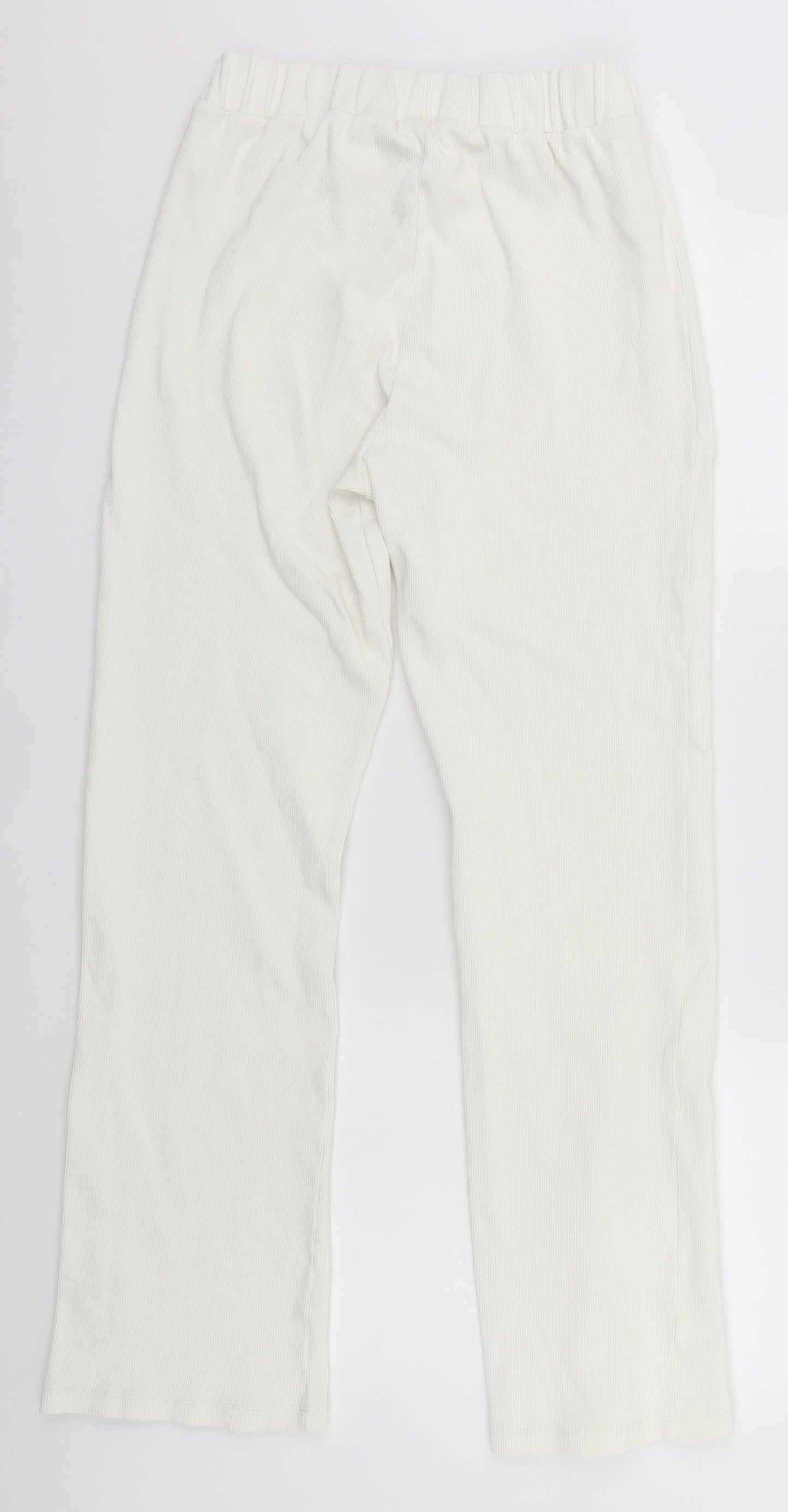Womens UK Size 12 Boohoo Regular Fit  White Trousers
