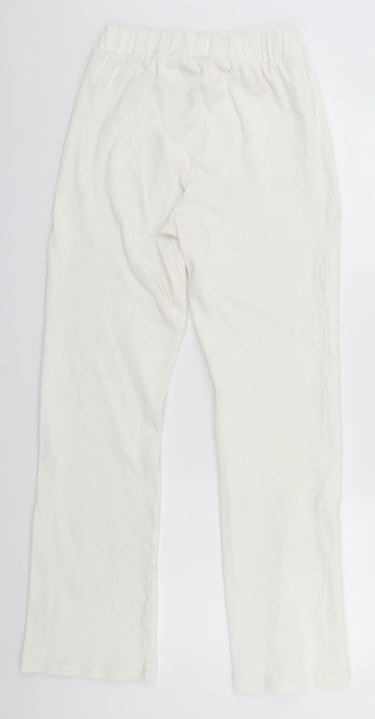 Womens UK Size 12 Boohoo Regular Fit  White Trousers