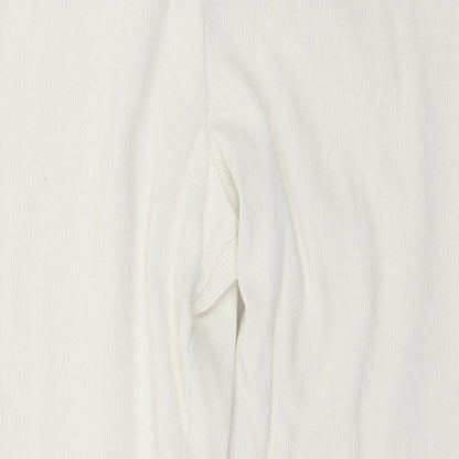Womens UK Size 12 Boohoo Regular Fit  White Trousers