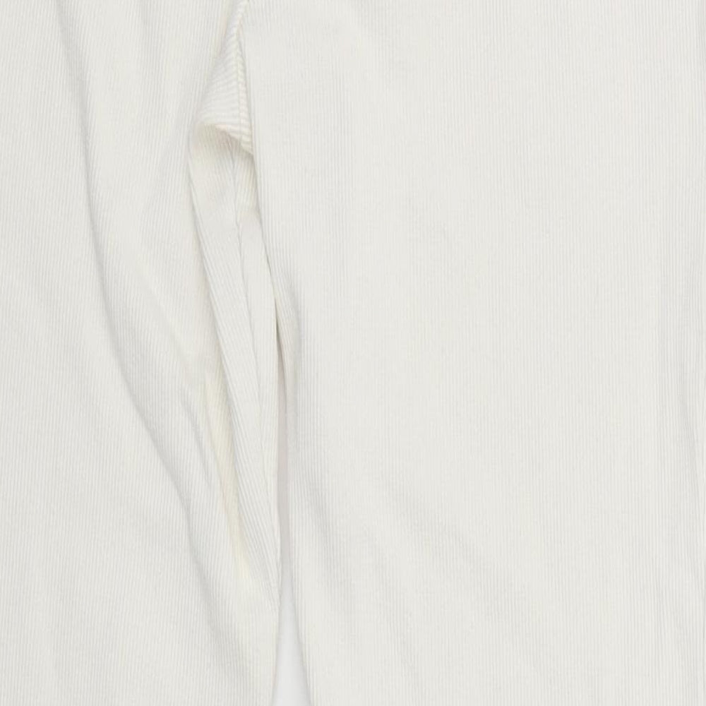 Womens UK Size 12 Boohoo Regular Fit  White Trousers