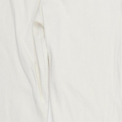 Womens UK Size 12 Boohoo Regular Fit  White Trousers