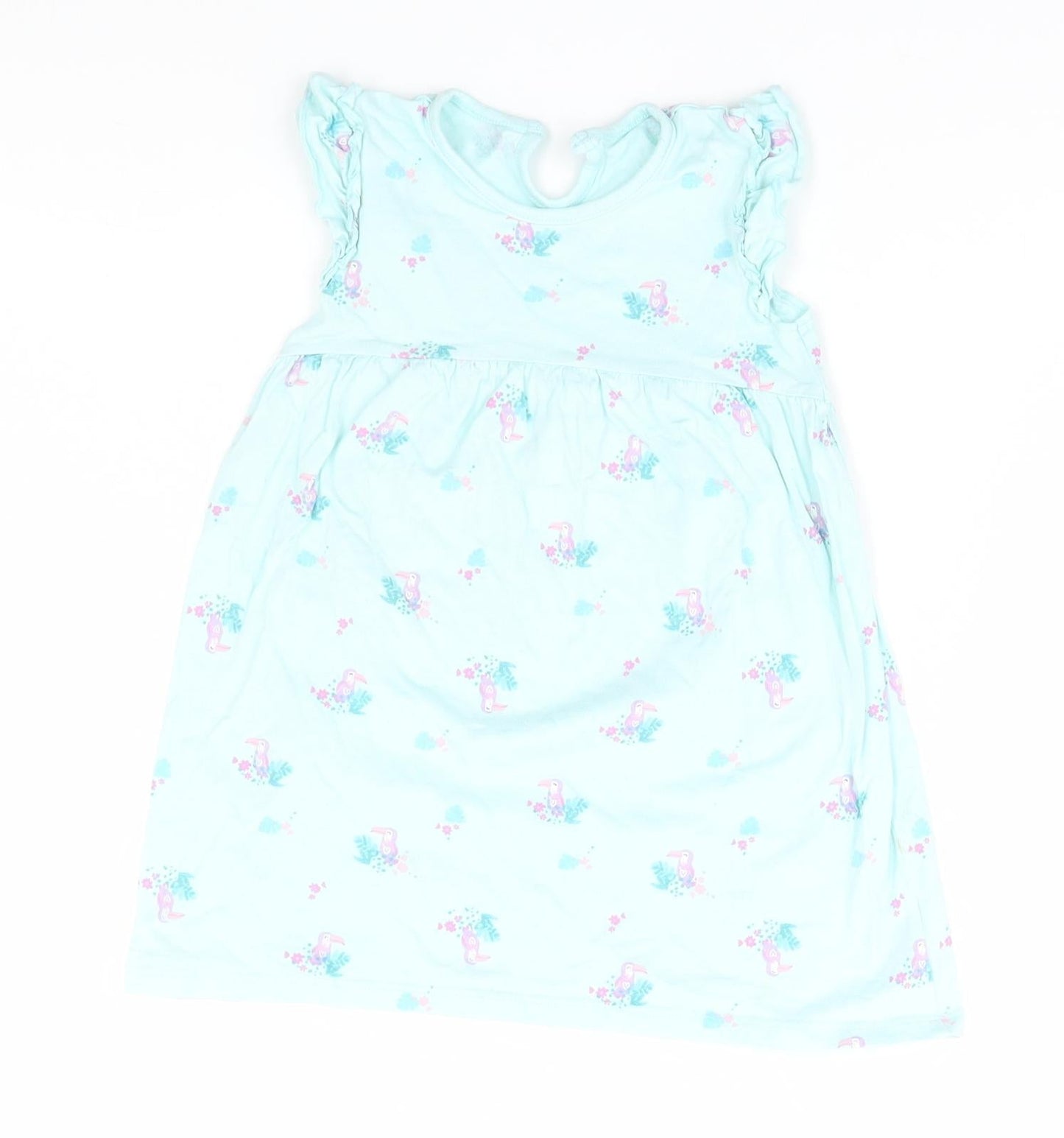 George Girls Green Animal Print  A-Line  Size 18-24 Months  - Birds