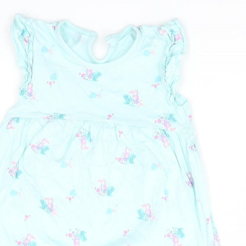 George Girls Green Animal Print  A-Line  Size 18-24 Months  - Birds