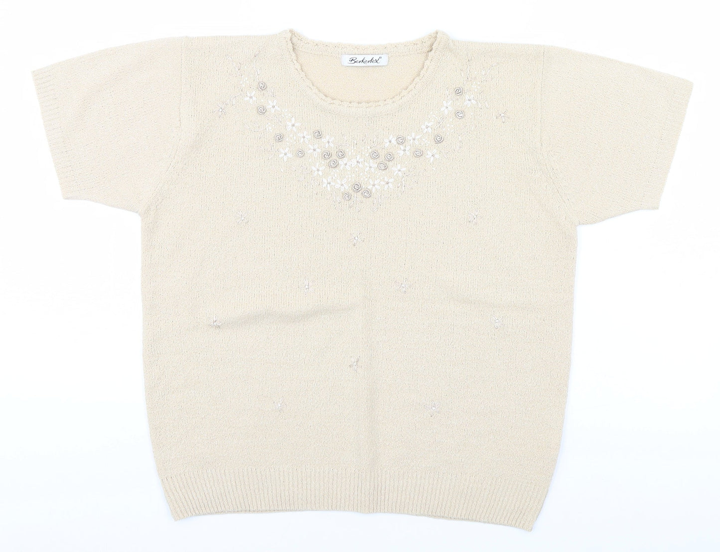 Womens UK Size 10 Berkertex Beige Pullover Jumper