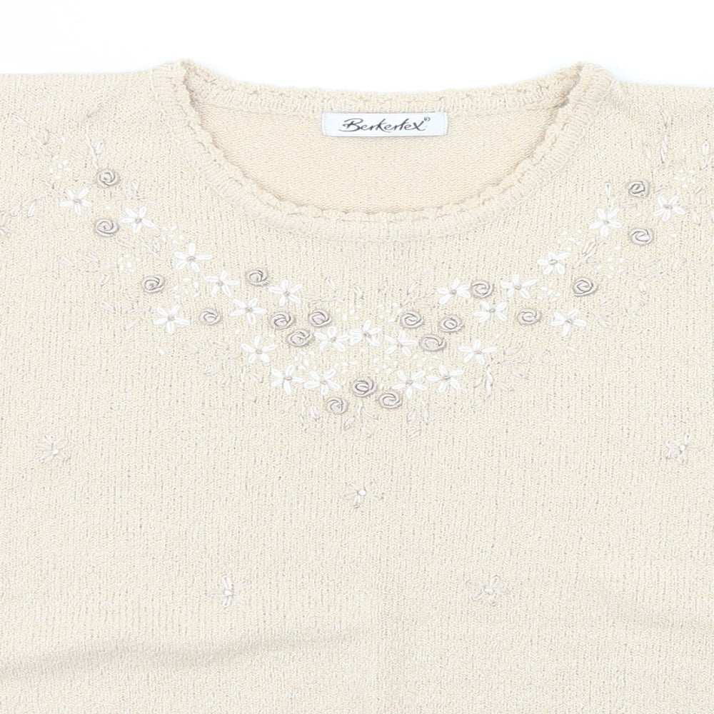 Womens UK Size 10 Berkertex Beige Pullover Jumper
